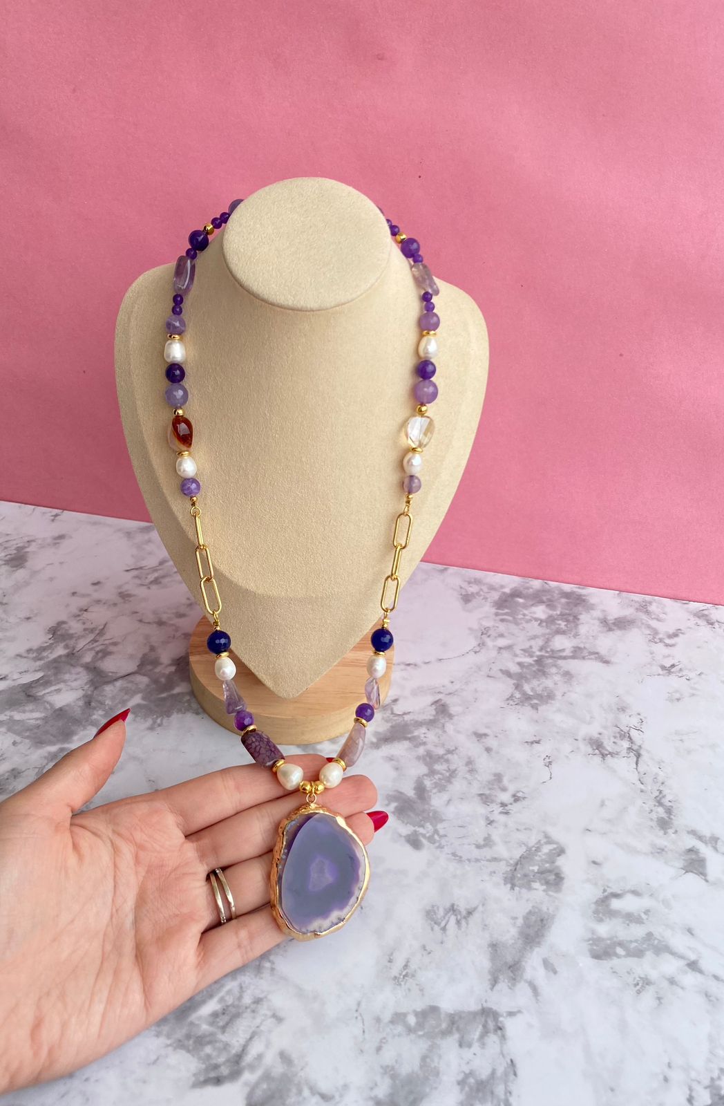 Collar Cuarzo Morado