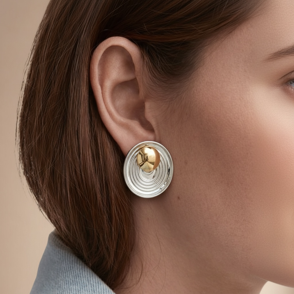 Aretes Ovalados Bicolor