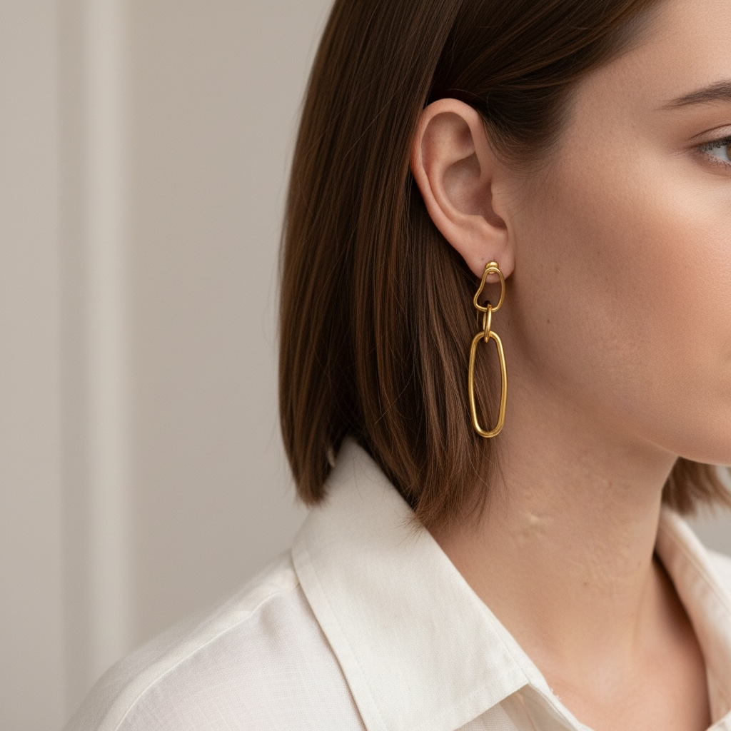 Aretes Largos Eslabon