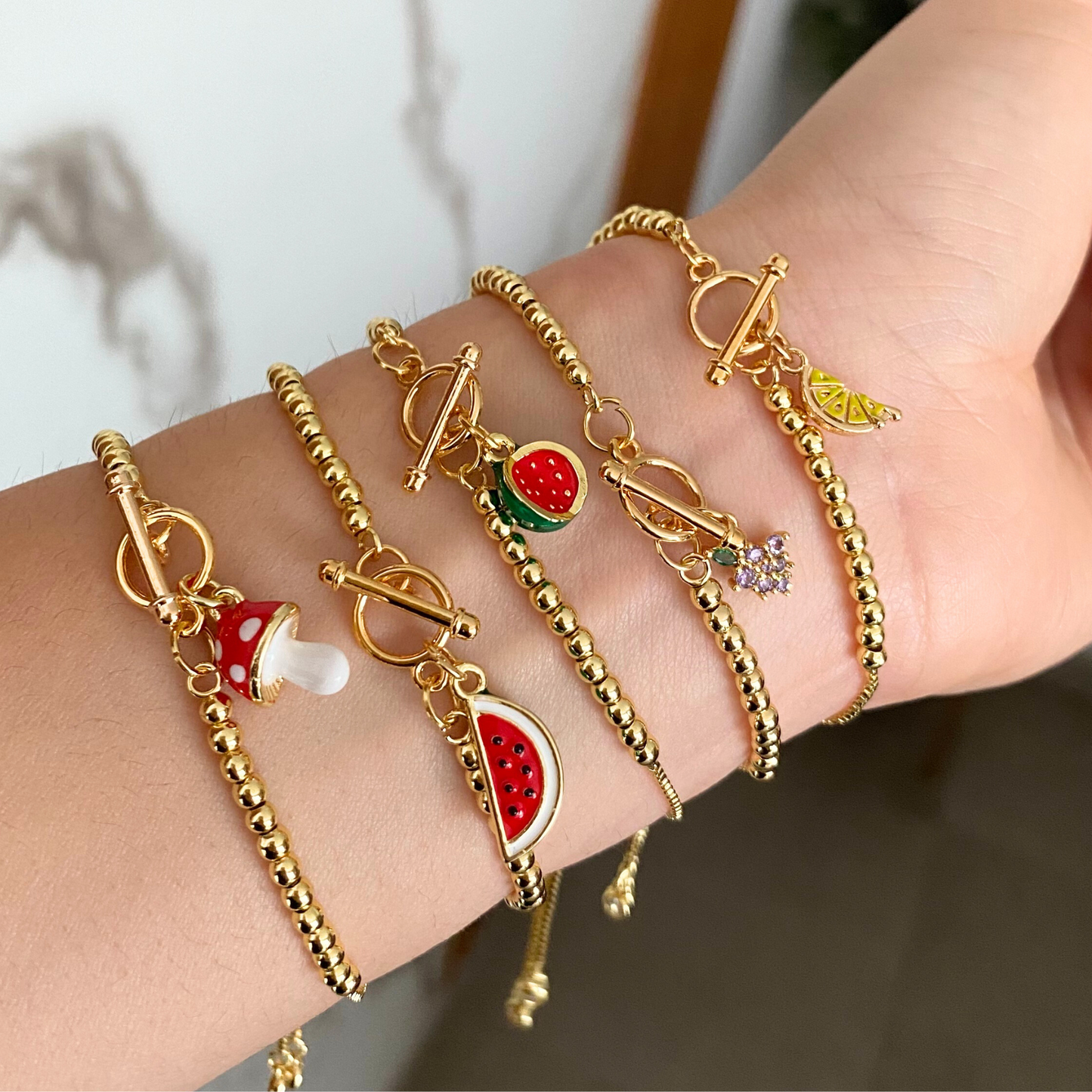 Pulseras Frutas - Ajustables