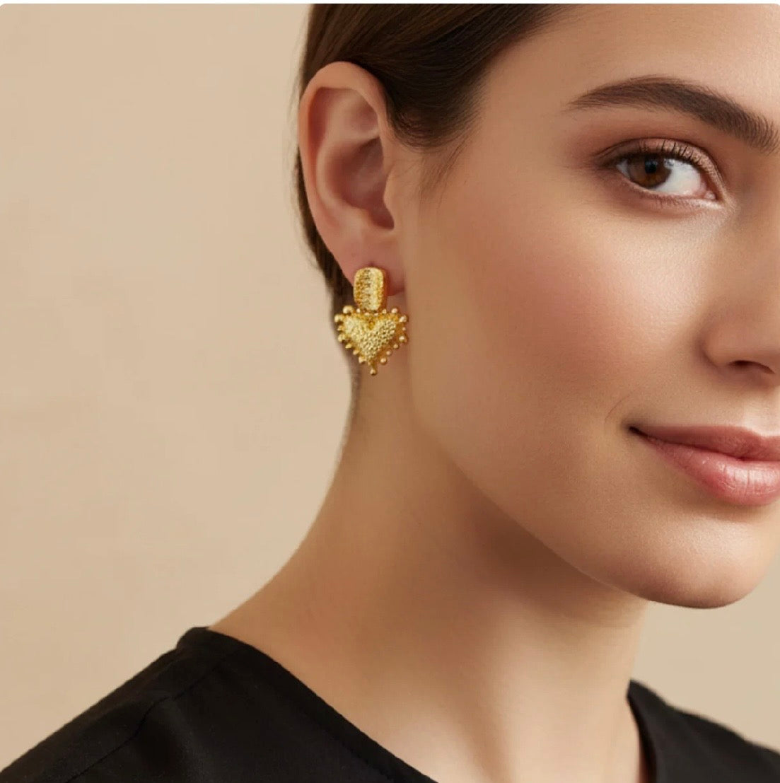 Aretes Corazón Brillo