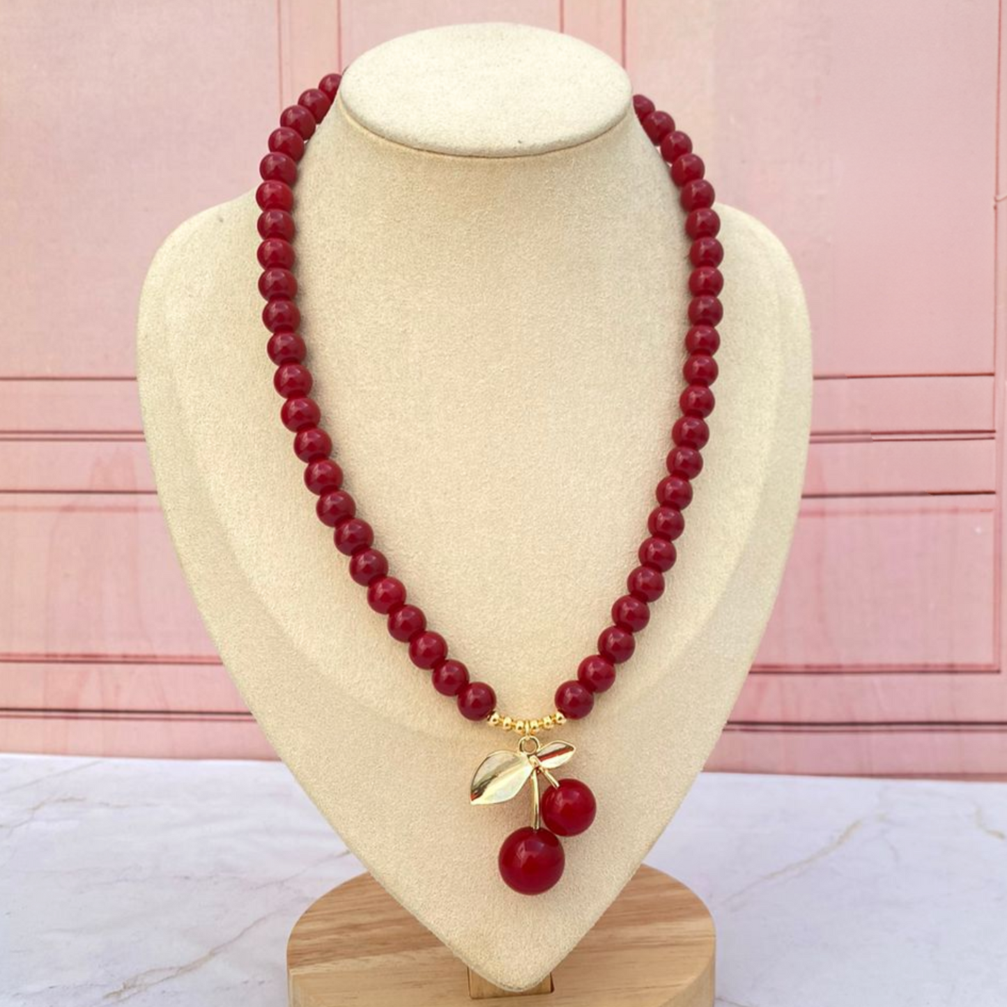 Collar Cereza Rojo