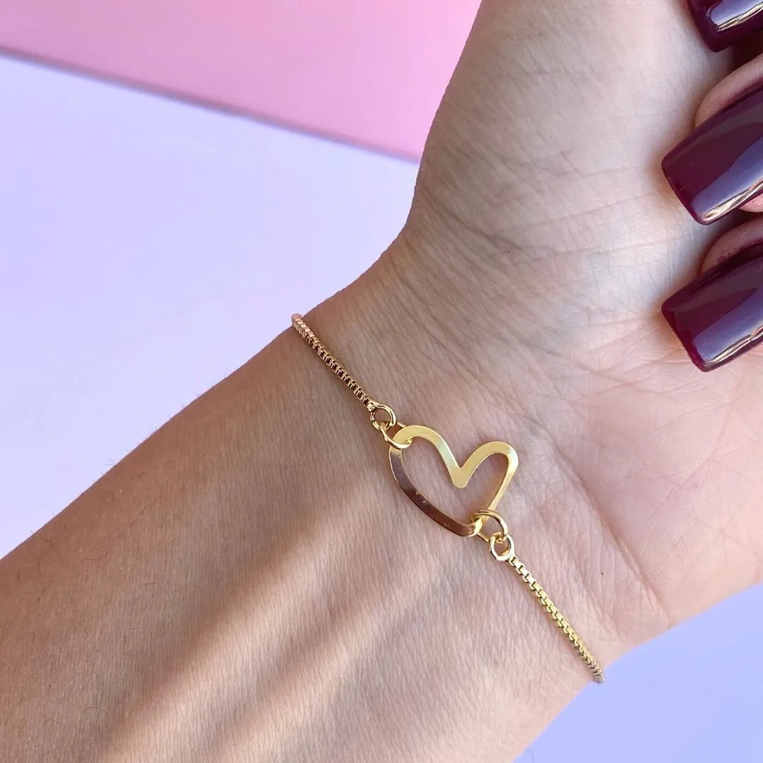 Pulsera Ajustable Con Corazón