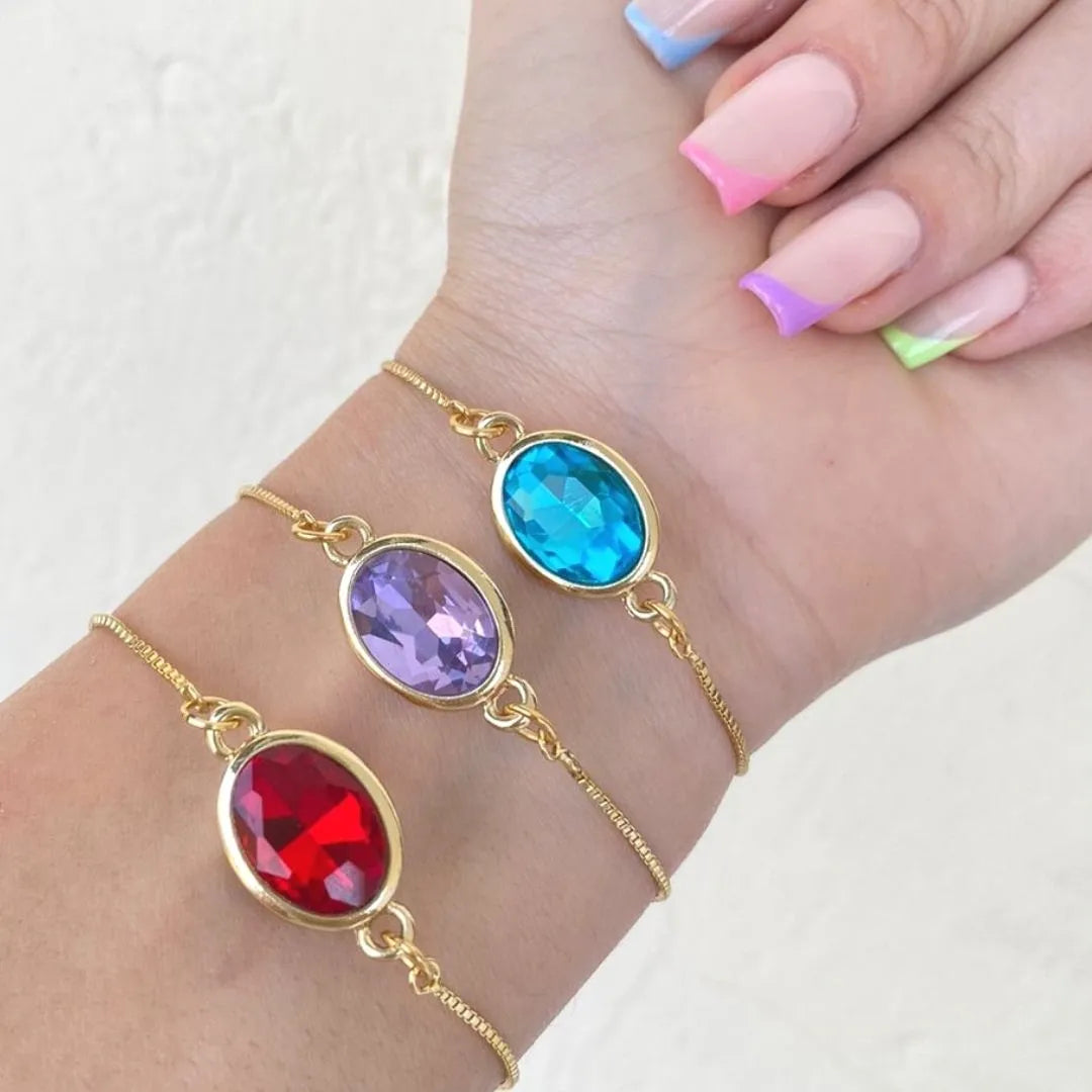 Pulseras Piedras Colores