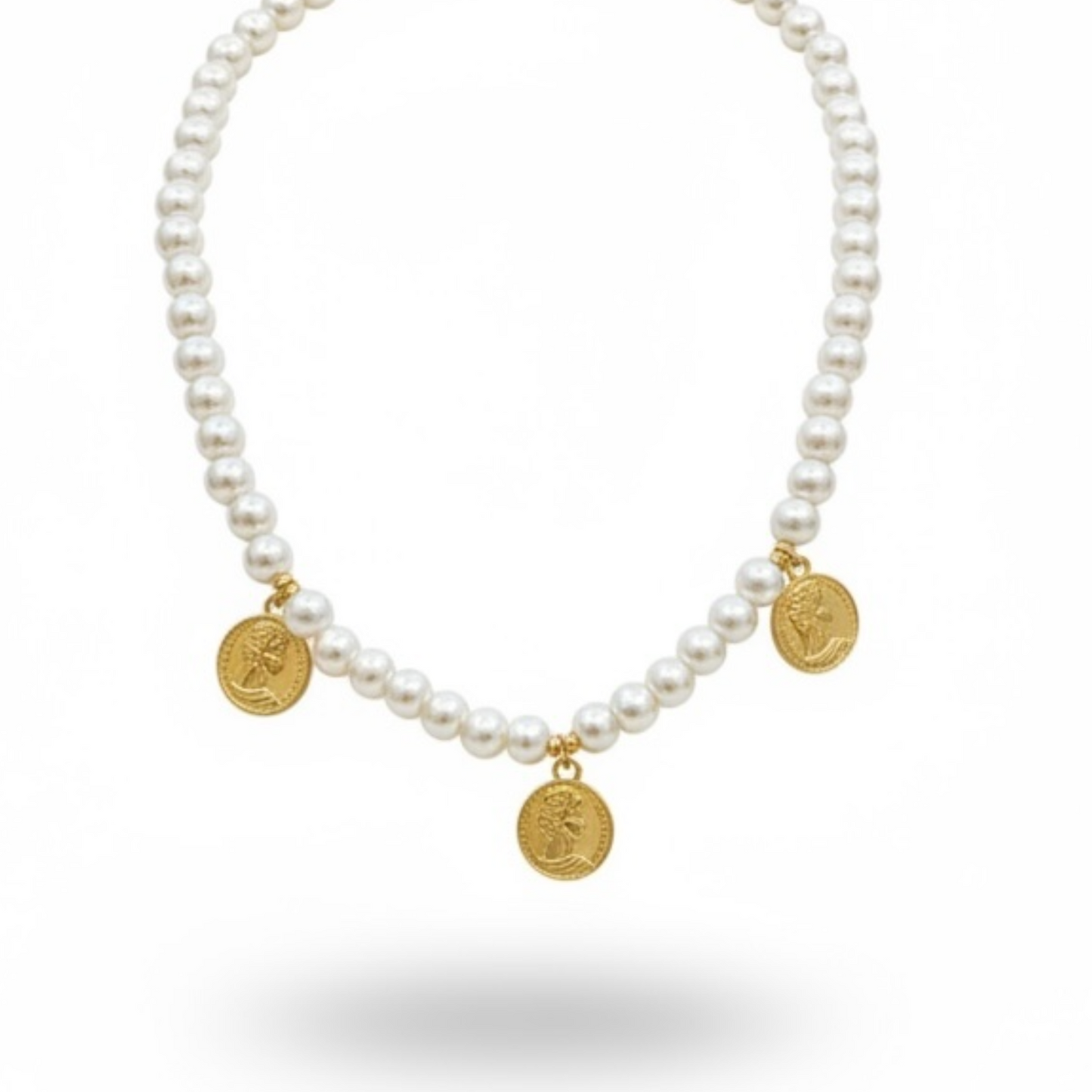 Collar Perla Monedas