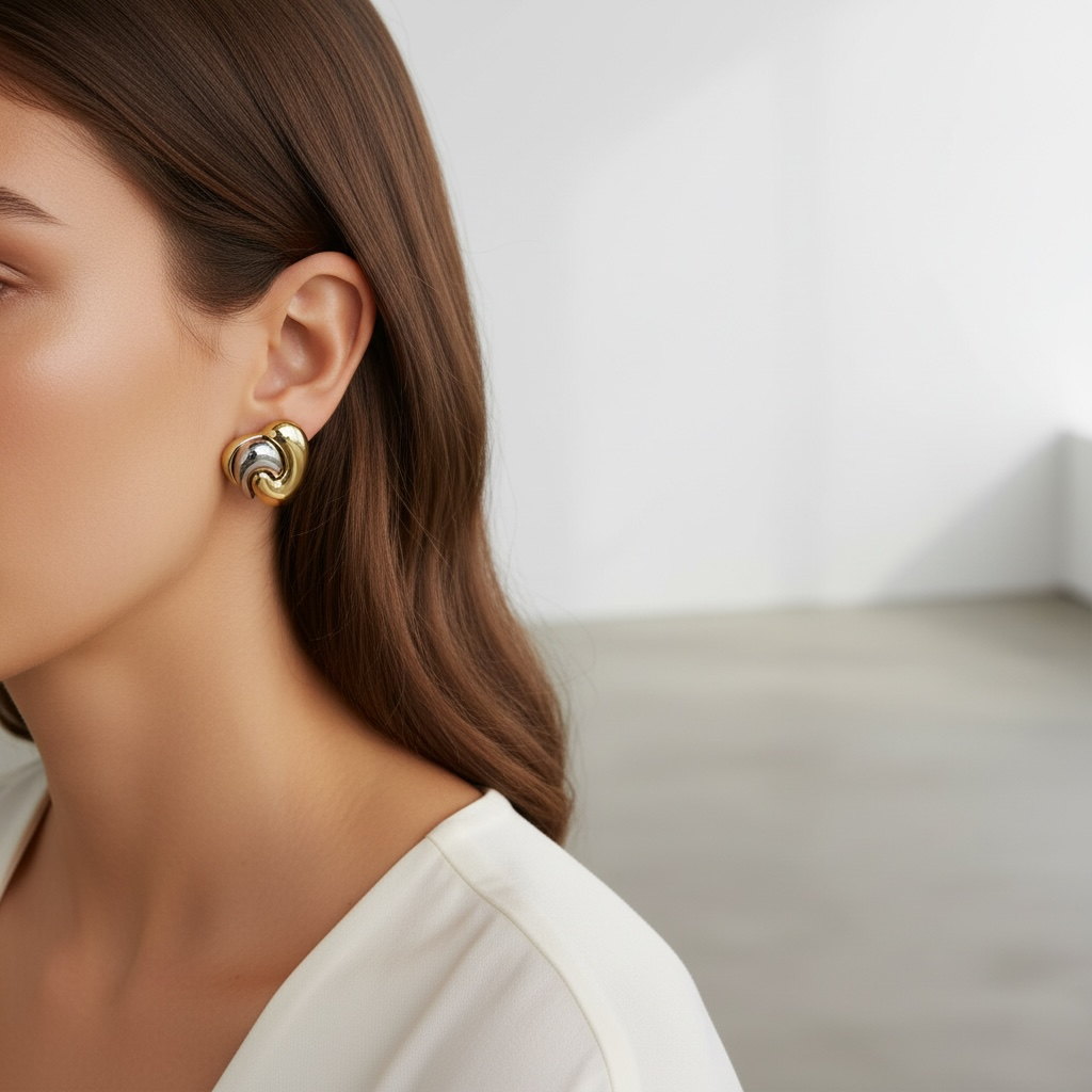 Aretes Corazón Bicolor