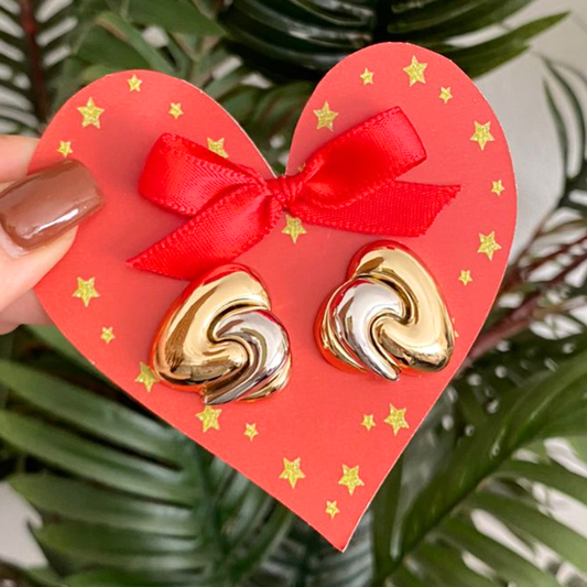 Aretes Corazón Bicolor