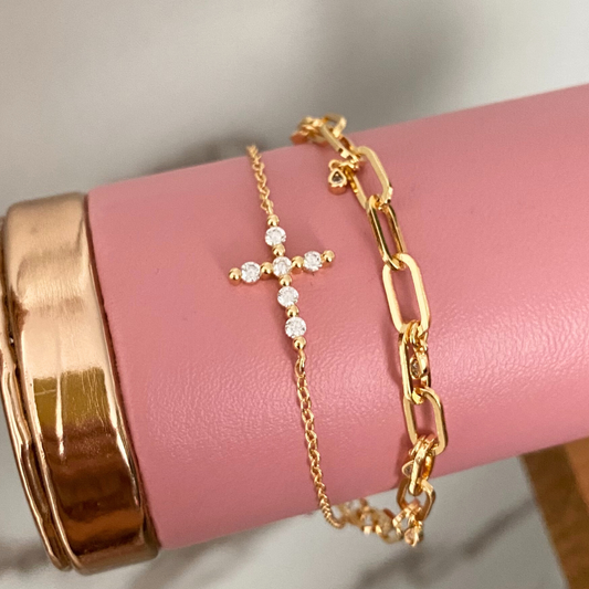 Pulsera Cruz Zirconia