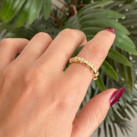 Anillo Aros Zirconia - Ajustable