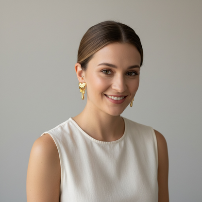Aretes Corazón Derretido