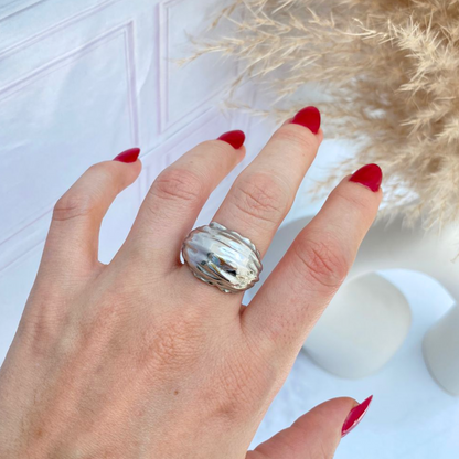 Anillo Chunky Texturizado - Ajustable