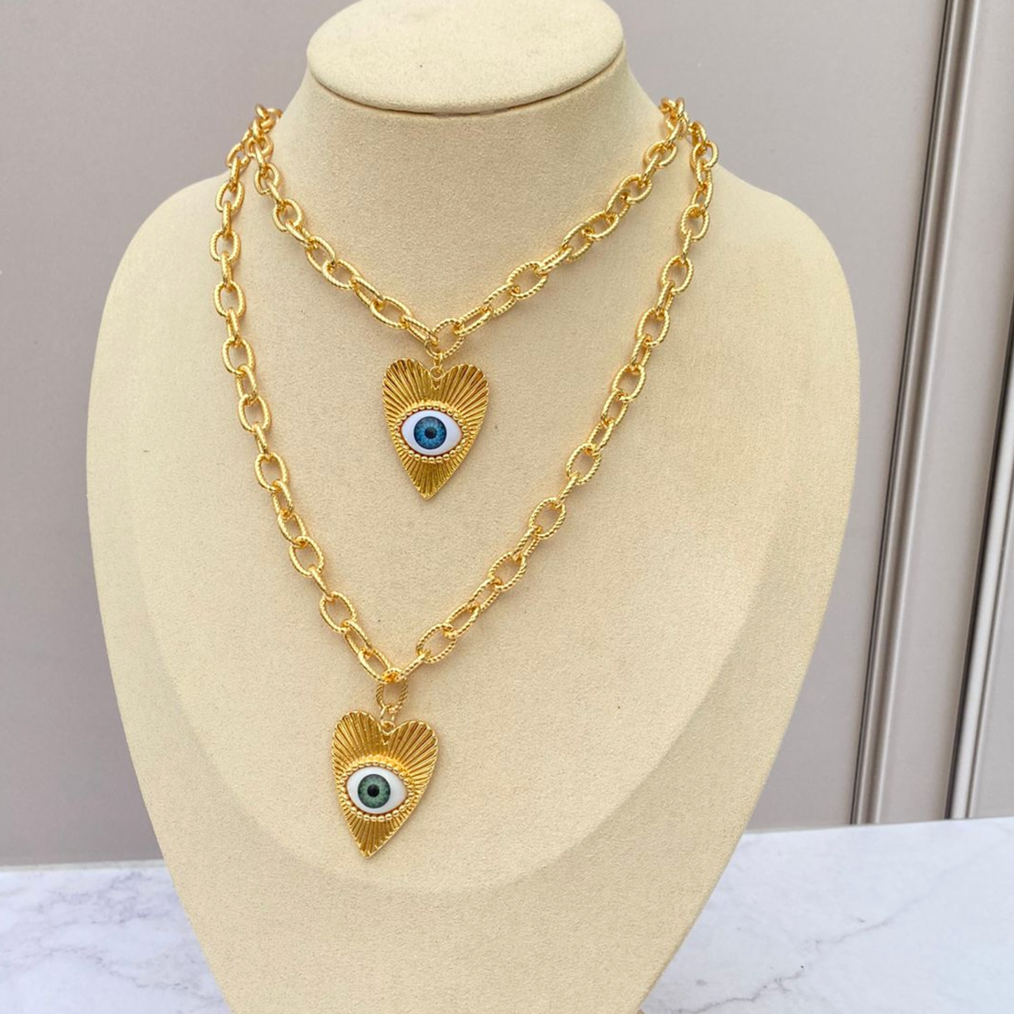 Collar Corazón Ojo Turco