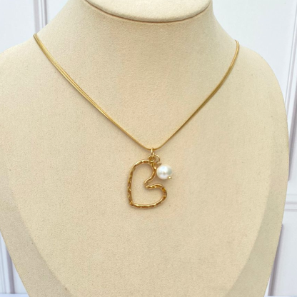 Cadena Corazón Perla