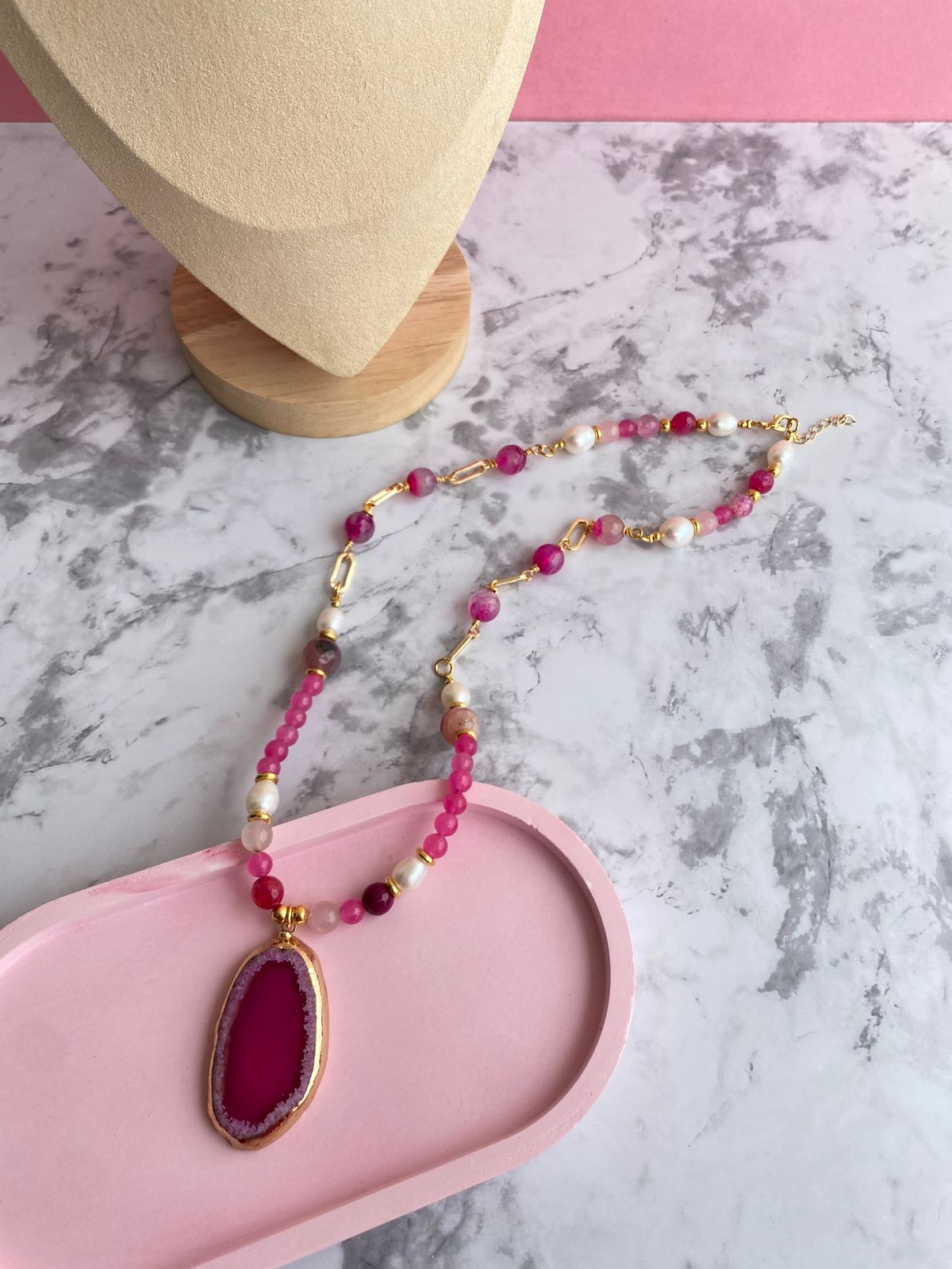 Collar Cuarzo Rosa