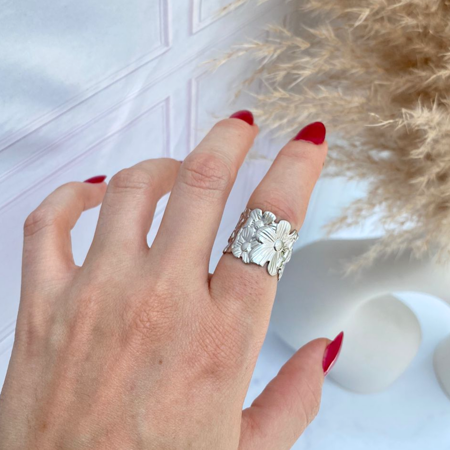 Anillo Flores - Ajustable