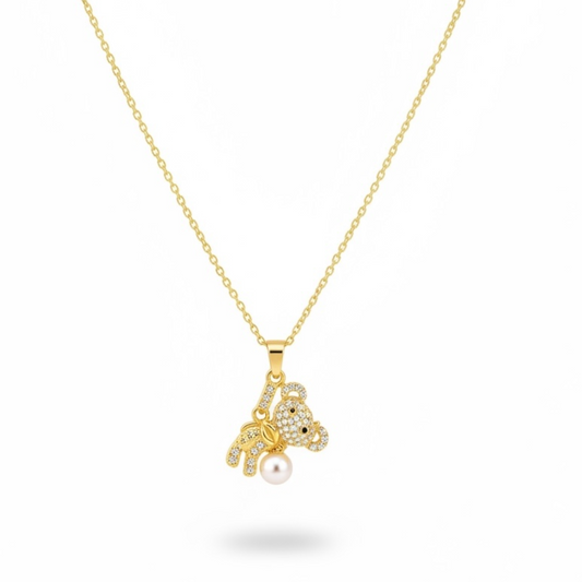 Cadena Oso Colgante Zirconia