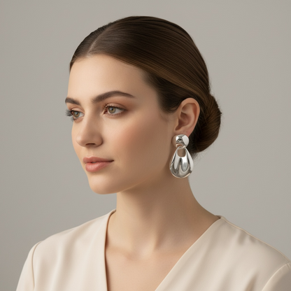 Arete Oval Plateado