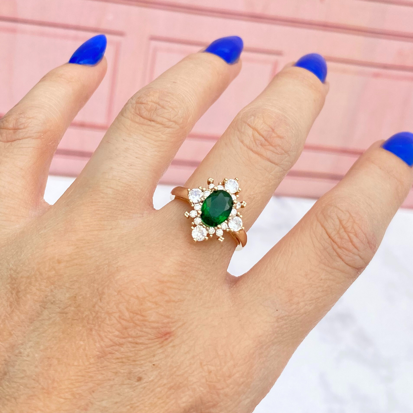 Anillo Zirconia Verde - Ajutable