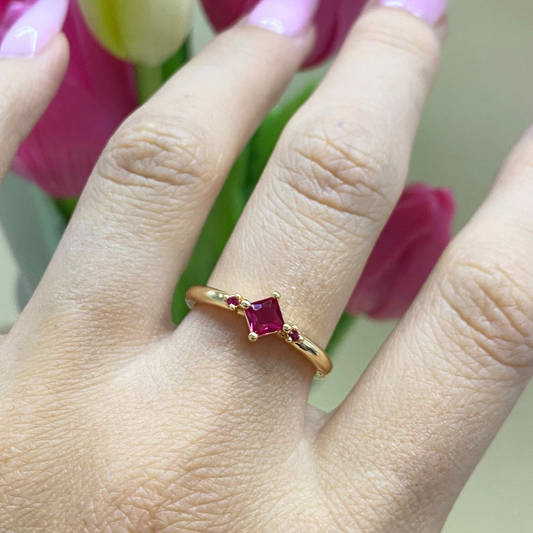 Anillo Brillo Fucsia - Ajustable