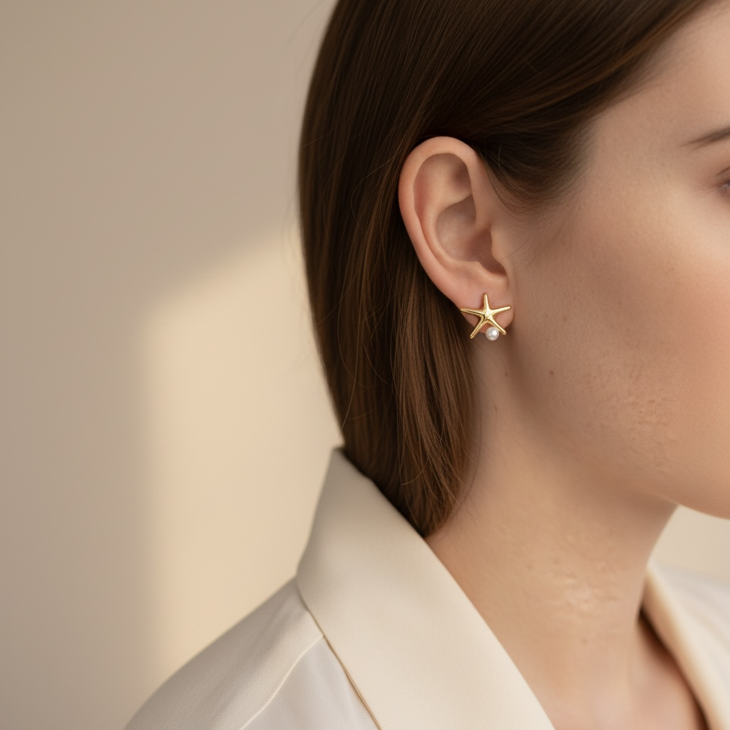 Aretes Estrella Mar Perla