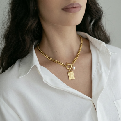 Collar Perla y San Benito