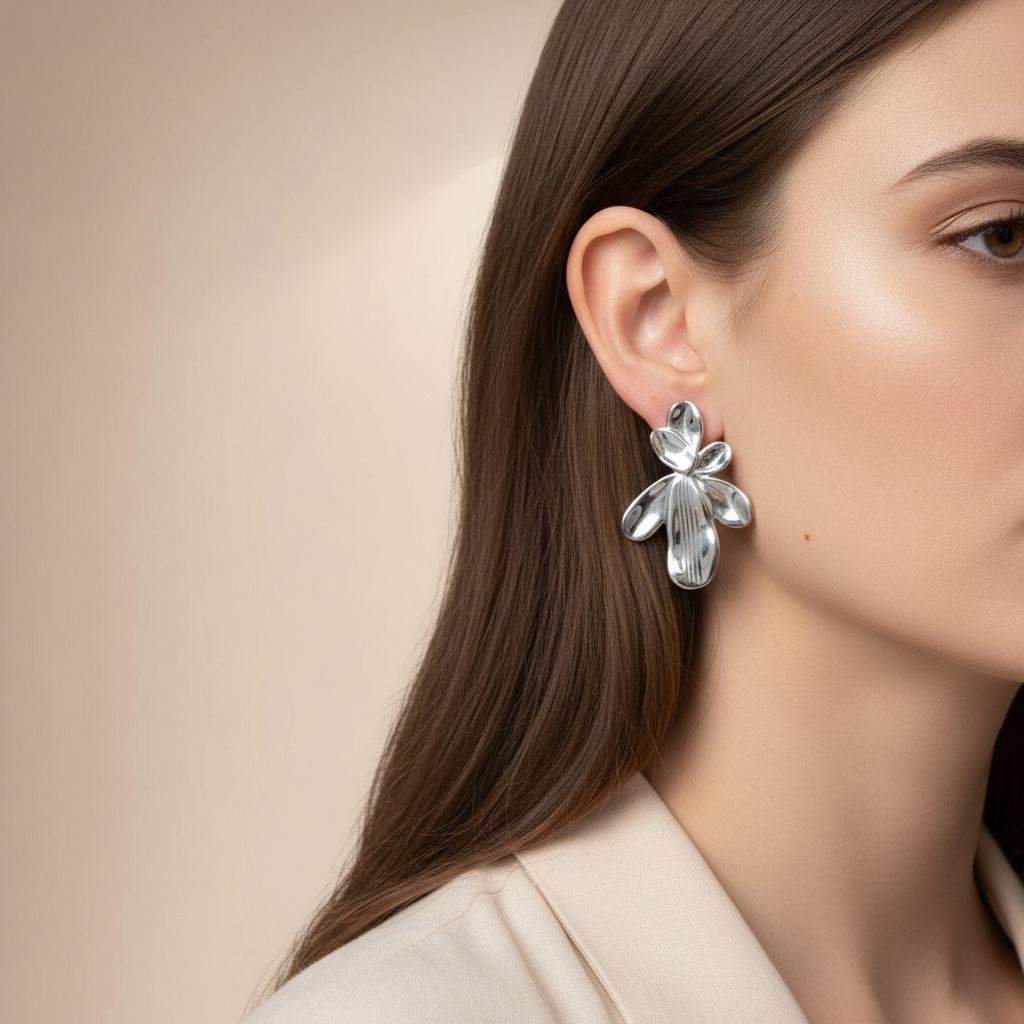 Aretes Flor Larga