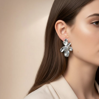 Aretes Flor Larga