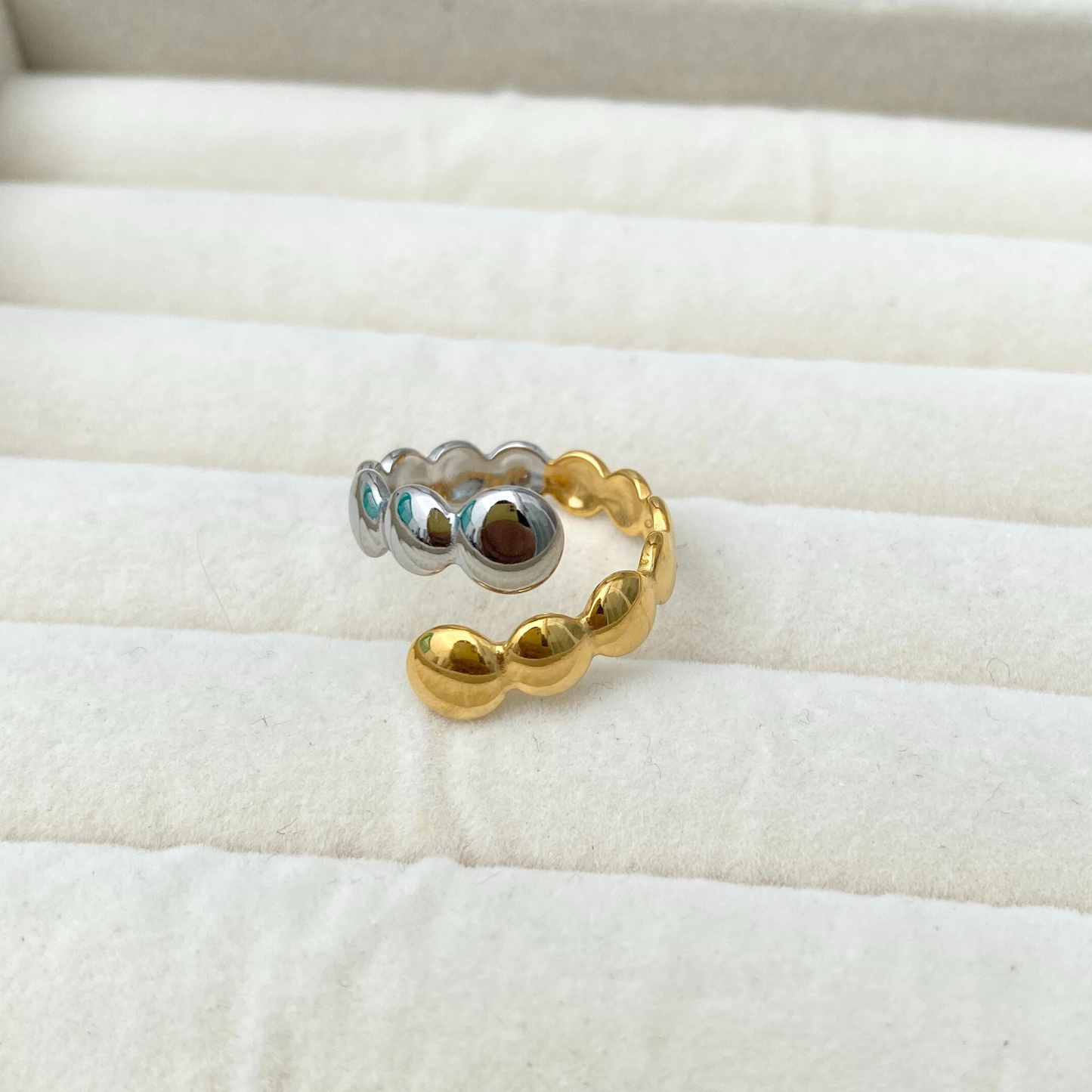 Anillo Esfera Bicolor - Ajustable