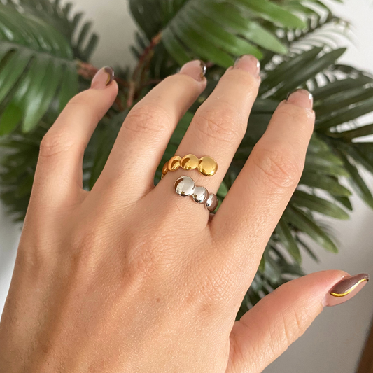 Anillo Esfera Bicolor - Ajustable