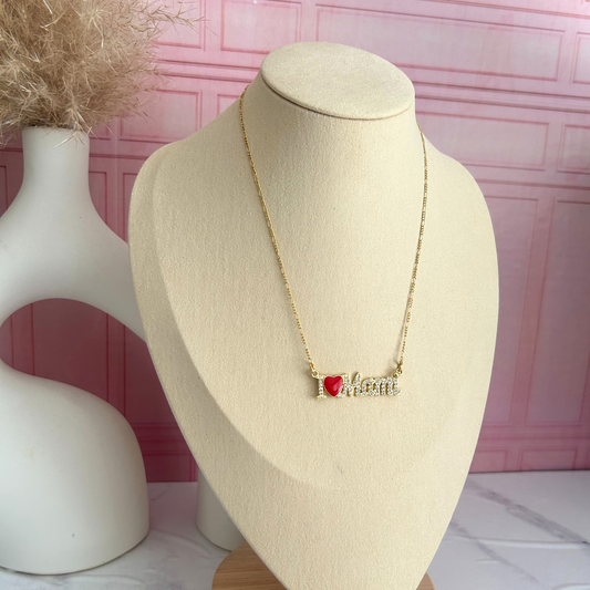 Cadena Zirconia "I Love Mamá"