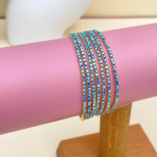 Pulsera Brillos Azúl