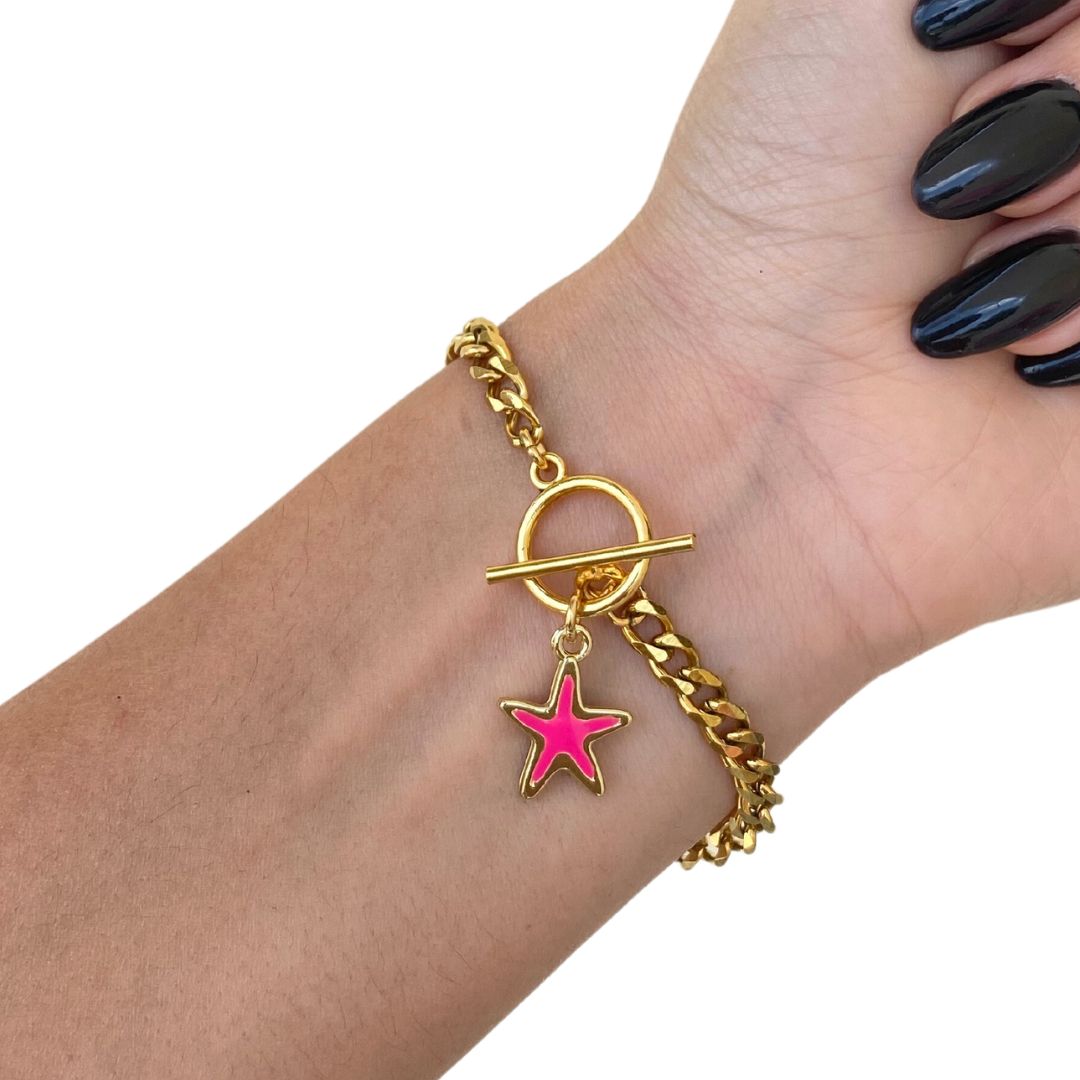 Pulsera Estrella Mar Rosa